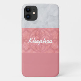 Ruddy Pink Batik Gray Name Case-Mate iPhone Hülle
