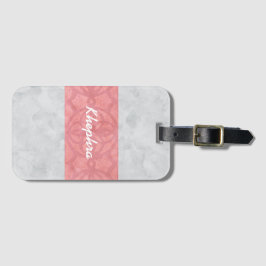 Ruddy Pink Batik Gray Name Gepäckanhänger