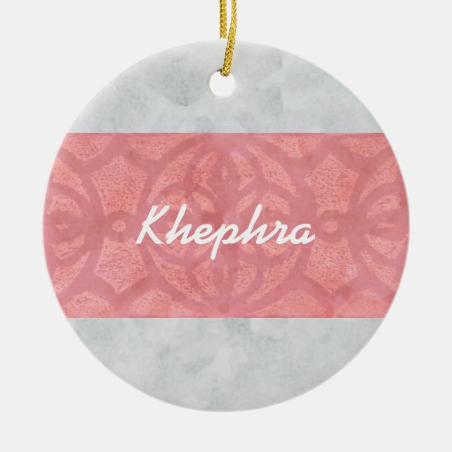 Ruddy Pink Batik Gray Name Keramik Ornament (Vorne)