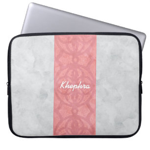 Ruddy Pink Batik Gray Name Laptopschutzhülle