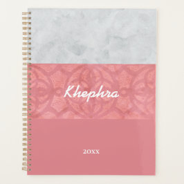 Ruddy Pink Batik Gray Name Planer