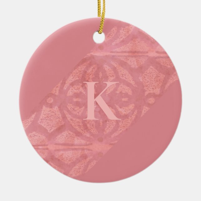 Ruddy Pink Batik Letter Keramik Ornament (Vorne)