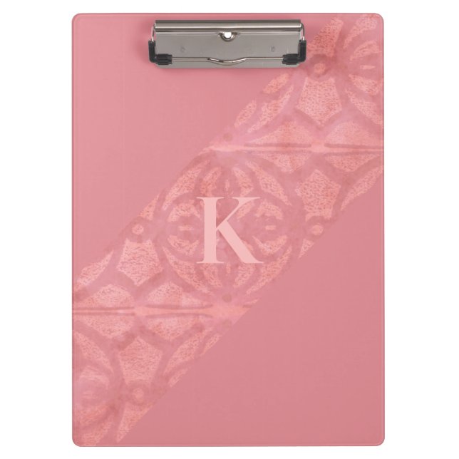 Ruddy Pink Batik Letter Klemmbrett (Vorderseite)