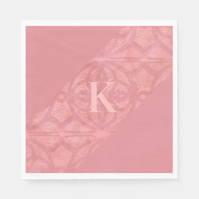 Ruddy Pink Batik Letter Serviette (Vorderseite)
