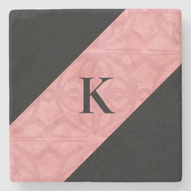 Ruddy Pink Batik Letter Steinuntersetzer (Vorderseite)