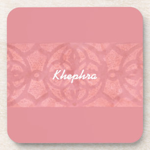 Ruddy Pink Batik Name Mit Monogramm Getränkeuntersetzer
