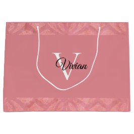 Ruddy Pink Batik Name Mit Monogramm Große Geschenktüte