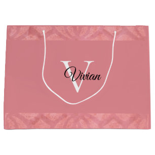 Ruddy Pink Batik Name Mit Monogramm Große Geschenktüte