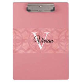 Ruddy Pink Batik Name Mit Monogramm Klemmbrett