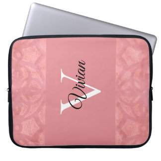 Ruddy Pink Batik Name Mit Monogramm Laptopschutzhülle