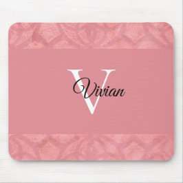 Ruddy Pink Batik Name Mit Monogramm Mousepad