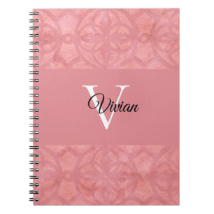 Ruddy Pink Batik Name Mit Monogramm Notizblock