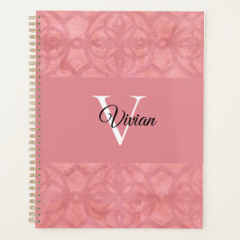 Ruddy Pink Batik Name Mit Monogramm Planer