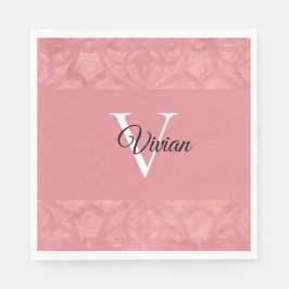 Ruddy Pink Batik Name Mit Monogramm Serviette