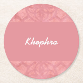 Ruddy Pink Batik Name Runder Pappuntersetzer