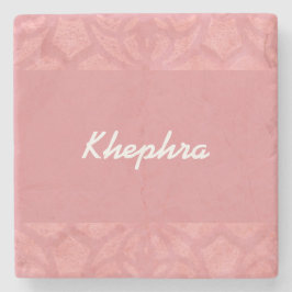 Ruddy Pink Batik Name Steinuntersetzer