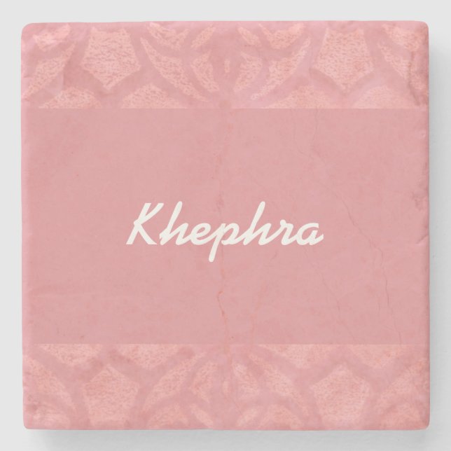 Ruddy Pink Batik Name Steinuntersetzer (Vorderseite)
