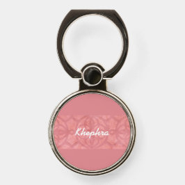 Ruddy Pink Batik und Blue Watercolor Name Telefonring Ständer