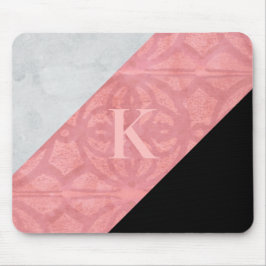 Ruddy Pink Batik und Graufarbenbrief Mousepad