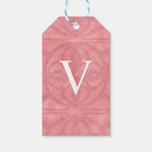 Ruddy Pink Mit Monogramm Watercolor Geschenkanhänger
