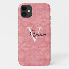 Ruddy Pink Watercolor Monogram Name Case-Mate iPhone Hülle