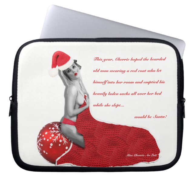 Rude Adult Joke Sexy Mrs. Santa Pinup Laptop Schlä Laptopschutzhülle (Vorderseite)