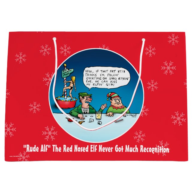 Rude Alf Der rot gennannte Elf Weihnachten Große Geschenktüte (Vorderseite)
