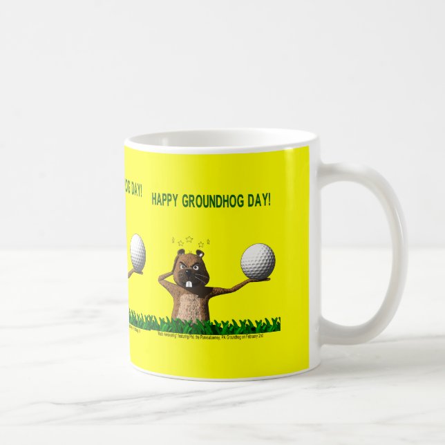 "Rude Awakening" Groundhog Day Tasse (Rechts)