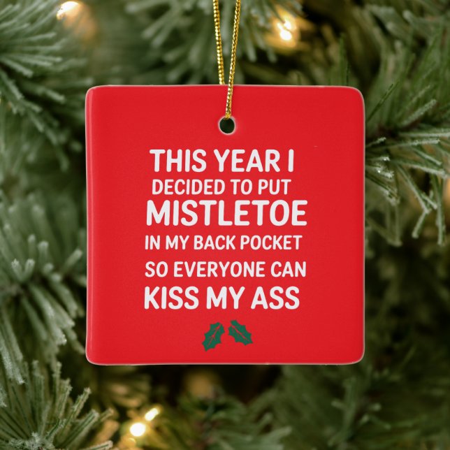 Rude Christmas Funny Weihnachten Unglaublich witzi Keramikornament (Baum)