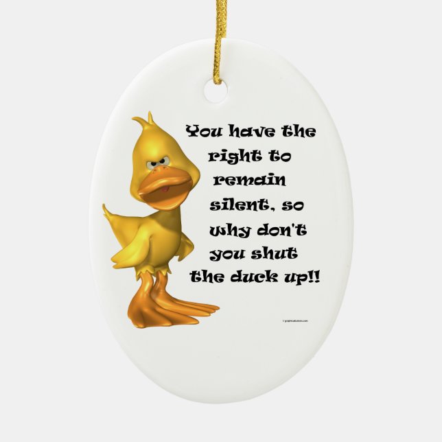 Rude Duck Oval Ornament (Vorne)