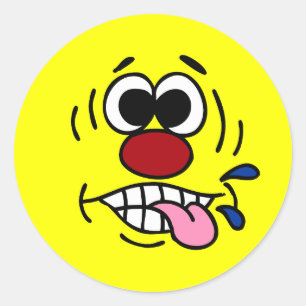 Rude Face Grumpey Runder Aufkleber