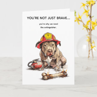 Rude Firefighter Birthday Card Funny Dog Joke Karte