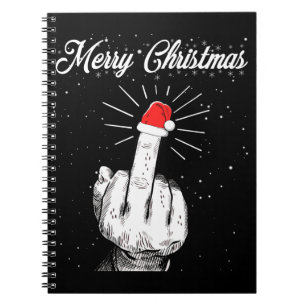 Rude frohe Weihnachten Mittelfinger Xmas Ugly Notizblock
