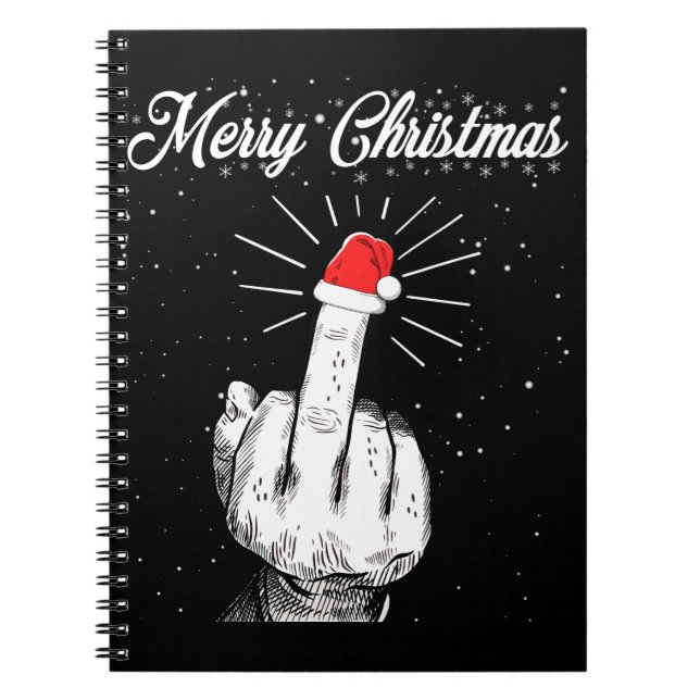 Rude frohe Weihnachten Mittelfinger Xmas Ugly Notizblock (Vorderseite)