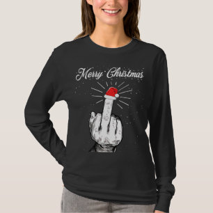 Rude frohe Weihnachten Mittelfinger Xmas Ugly T-Shirt