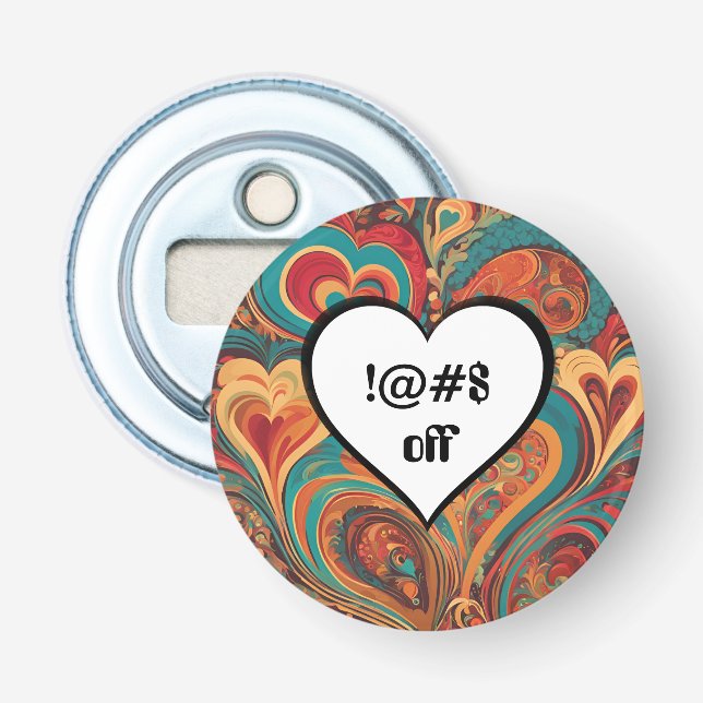 Rude Funny Heart Design ! Flaschenöffner (Vorderseite)