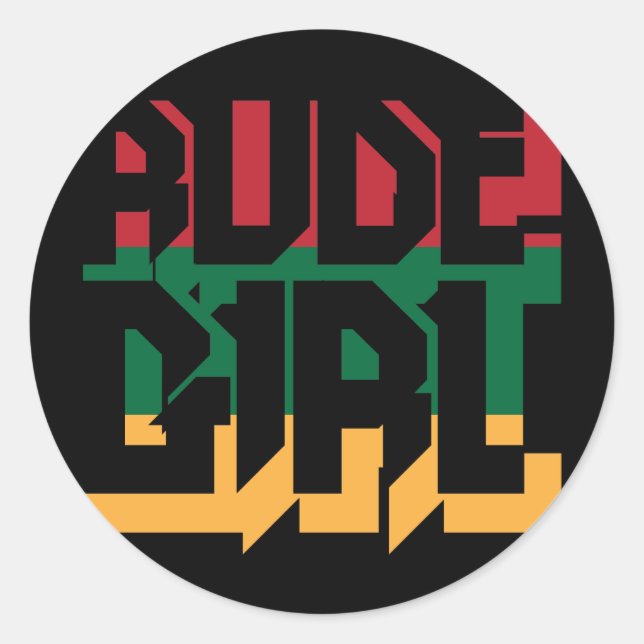 Rude Girl Runder Aufkleber (Vorderseite)