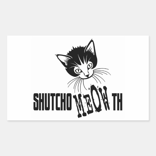 Rude Kitty - Halt den Mund Rechteckiger Aufkleber (Vorderseite)