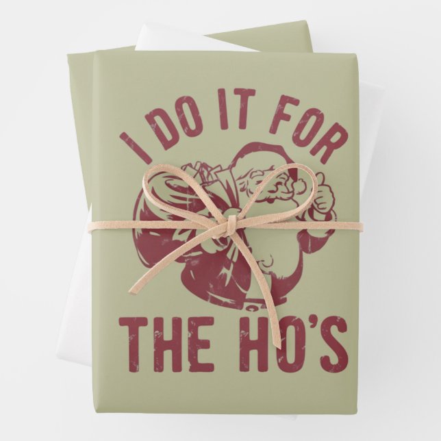 Rude Weihnachten Weihnachtsfeier Ich mache es für  Geschenkpapier Set (Beispiel)