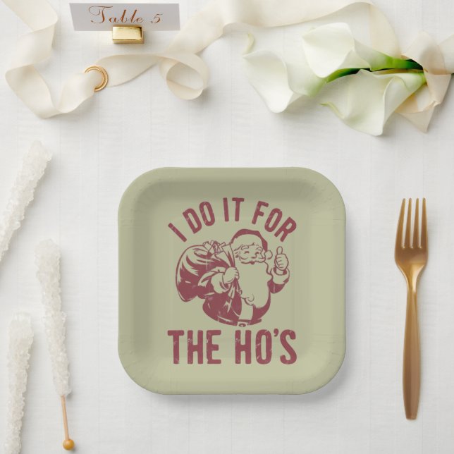 Rude Weihnachten Weihnachtsfeier Ich mache es für  Pappteller (Hochzeit)