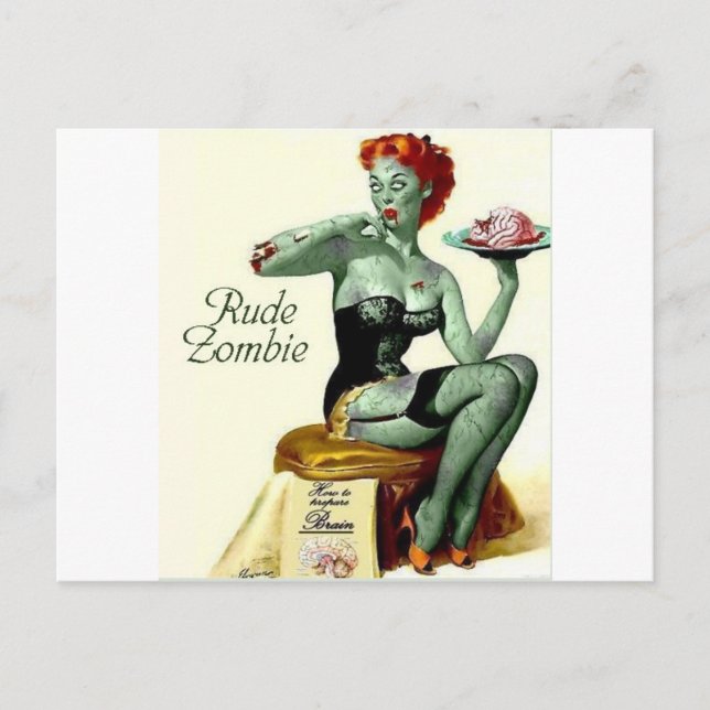 Rude Zombie "The First Bite" Postkarte (Vorderseite)