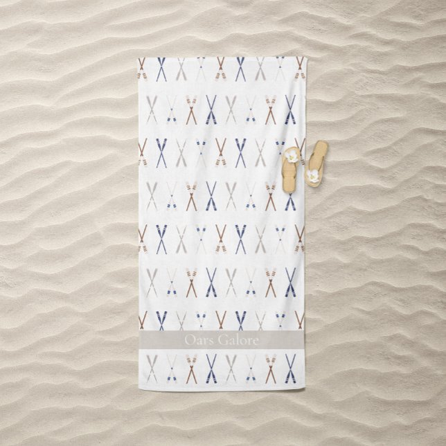 Ruder Galore Boot Ruder Weiß  Strandtuch (Oars Galore White Beach Towel)