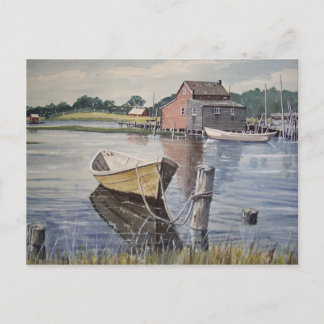 Ruderboot auf dem See - Postkarte