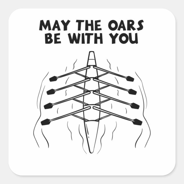 Ruderboot Quadratischer Aufkleber (Vorderseite)