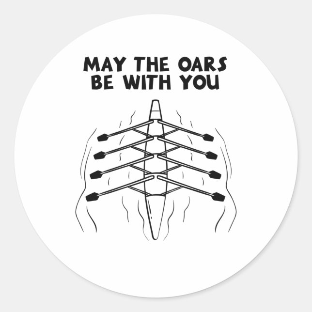 Ruderboot Runder Aufkleber (Vorderseite)