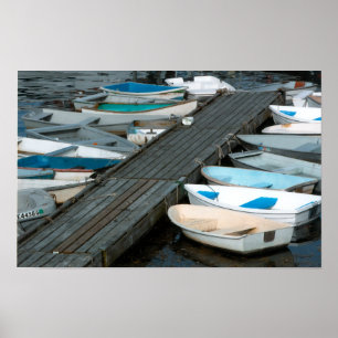 Ruderboote am Dock Poster