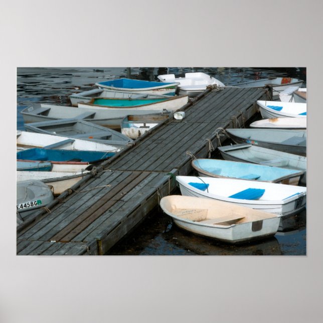 Ruderboote am Dock Poster (Vorne)