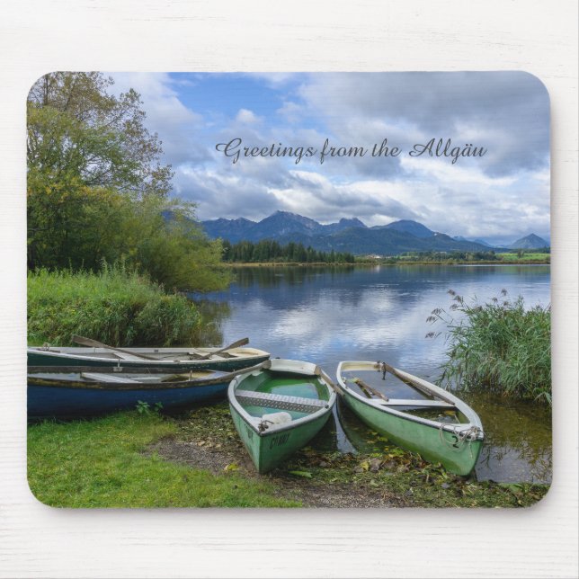 Ruderboote am See - Allgäu Mousepad (Vorne)