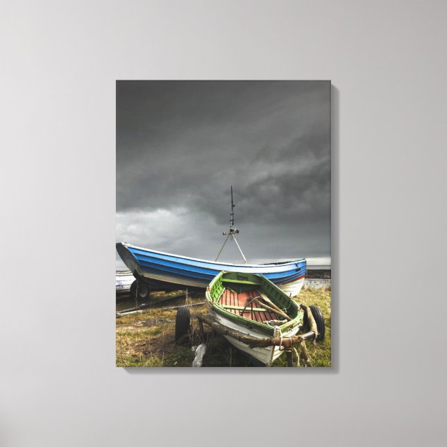 Ruderboote am Ufer | England Leinwanddruck (Vorderseite)