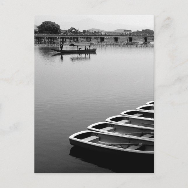 Ruderboote: Arashiyama, Kyoto, Japan Postkarte (Vorderseite)